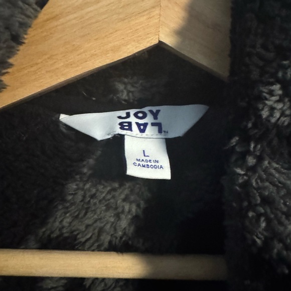 JoyLab Black and Gray Fleece Full Zip Fleece Teddy Sweatshirt - Picture 3 of 4